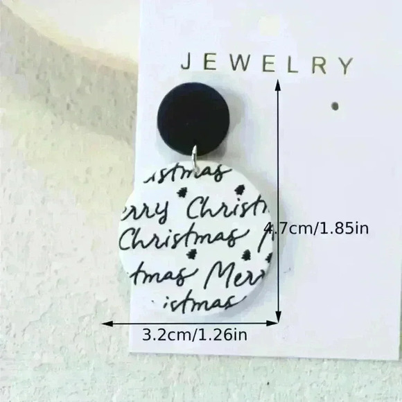 Elegant Merry Christmas Earrings - Picture 3 of 3
